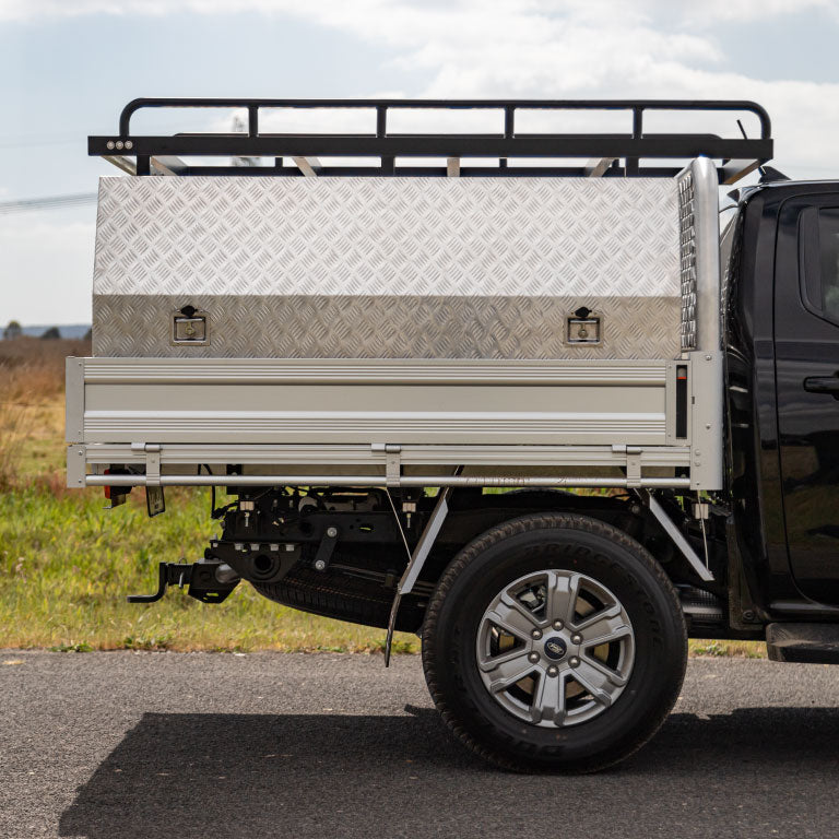 2400x1250 Tradesman Roof rack with welded legs Black TUS Australia